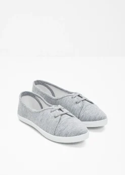 bonprix bonprix Bailarinas con cordones decorativos Gris jaspeado Discount