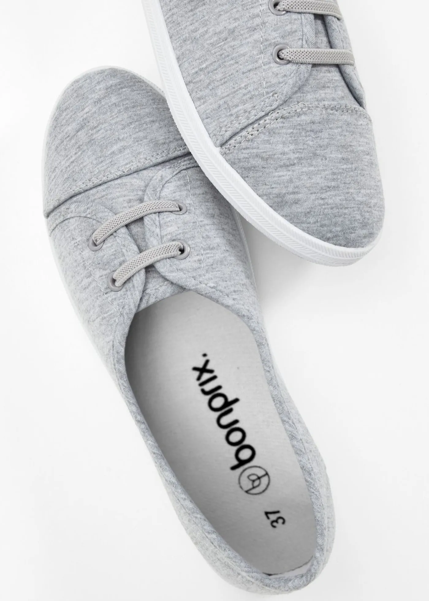bonprix bonprix Bailarinas con cordones decorativos Gris jaspeado Discount