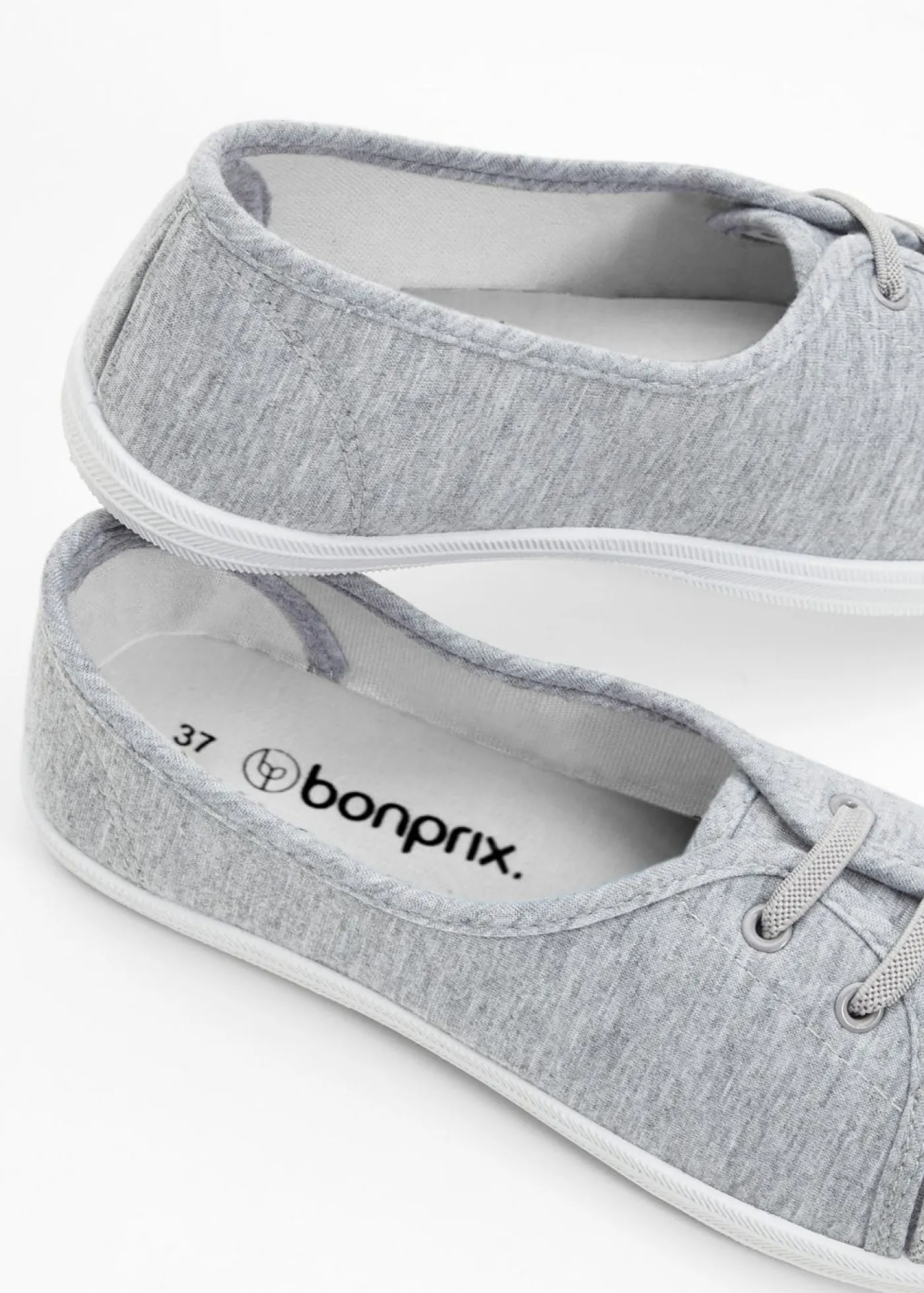 bonprix bonprix Bailarinas con cordones decorativos Gris jaspeado Discount
