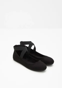bonprix bonprix Bailarinas con tira elástica Negro Clearance