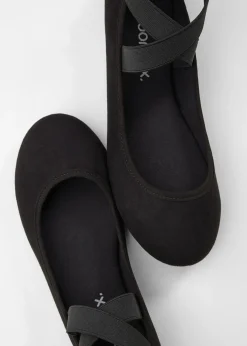 bonprix bonprix Bailarinas con tira elástica Negro Clearance