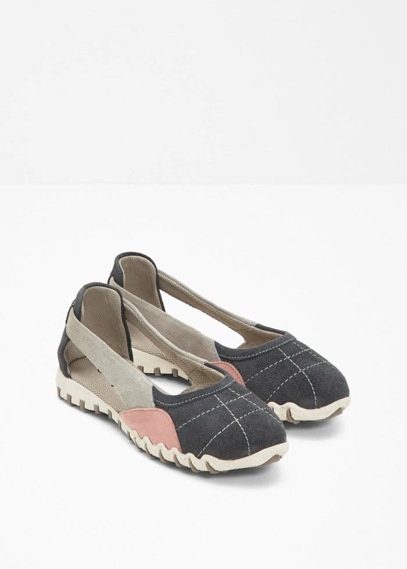 bonprix bonprix Bailarinas de piel Gris-rosa Best