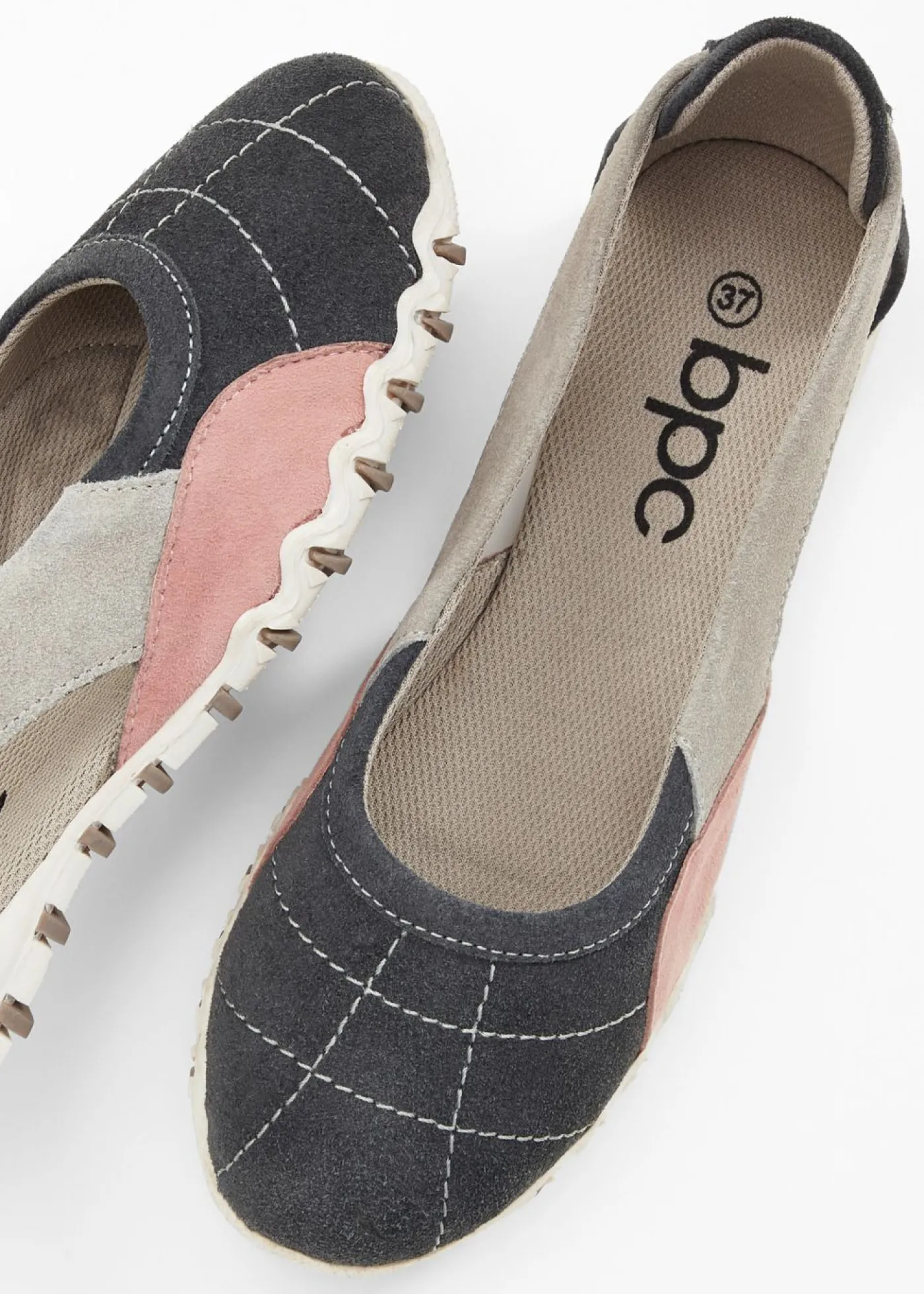 bonprix bonprix Bailarinas de piel Gris-rosa Best