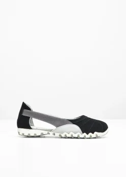 bonprix bonprix Bailarinas de piel Negro/gris piedra