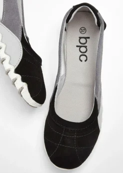 bonprix bonprix Bailarinas de piel Negro/gris piedra