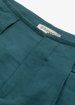 bonprix bonprix Bermudas anchas con pinzas verde pimiento Discount