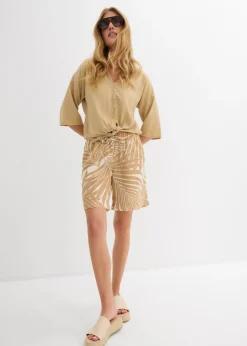 bonprix bonprix Bermudas con cintura elástica blanco lana-beige nuevo Best