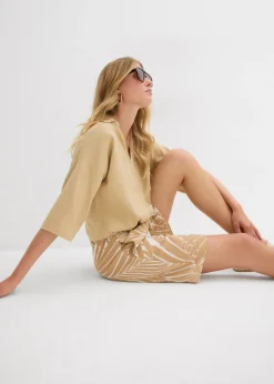 bonprix bonprix Bermudas con cintura elástica blanco lana-beige nuevo Best