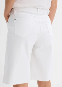 bonprix bonprix Bermudas con dobladillo abierto Blanco Outlet