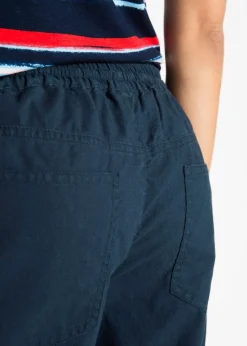 bonprix bonprix Bermudas con lino Azul oscuro Hot