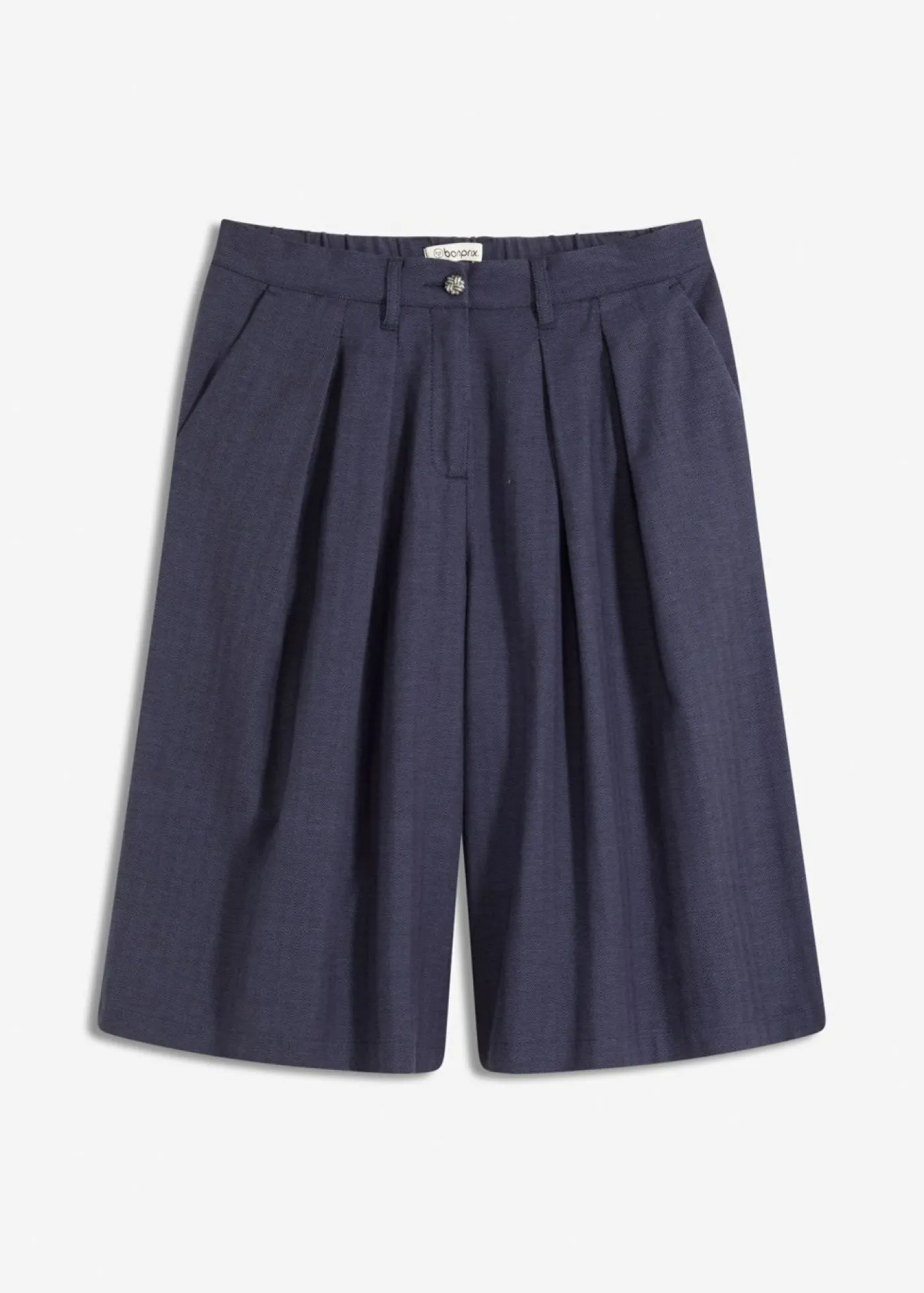 bonprix bonprix Bermudas con pinzas negro-índigo moteado New