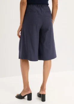 bonprix bonprix Bermudas con pinzas negro-índigo moteado New
