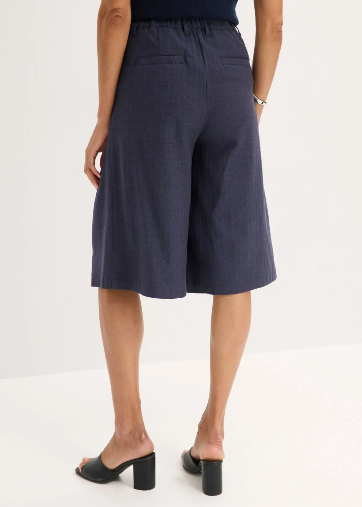 bonprix bonprix Bermudas con pinzas negro-índigo moteado New
