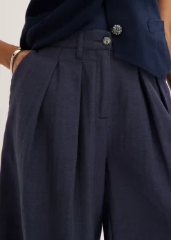bonprix bonprix Bermudas con pinzas negro-índigo moteado New
