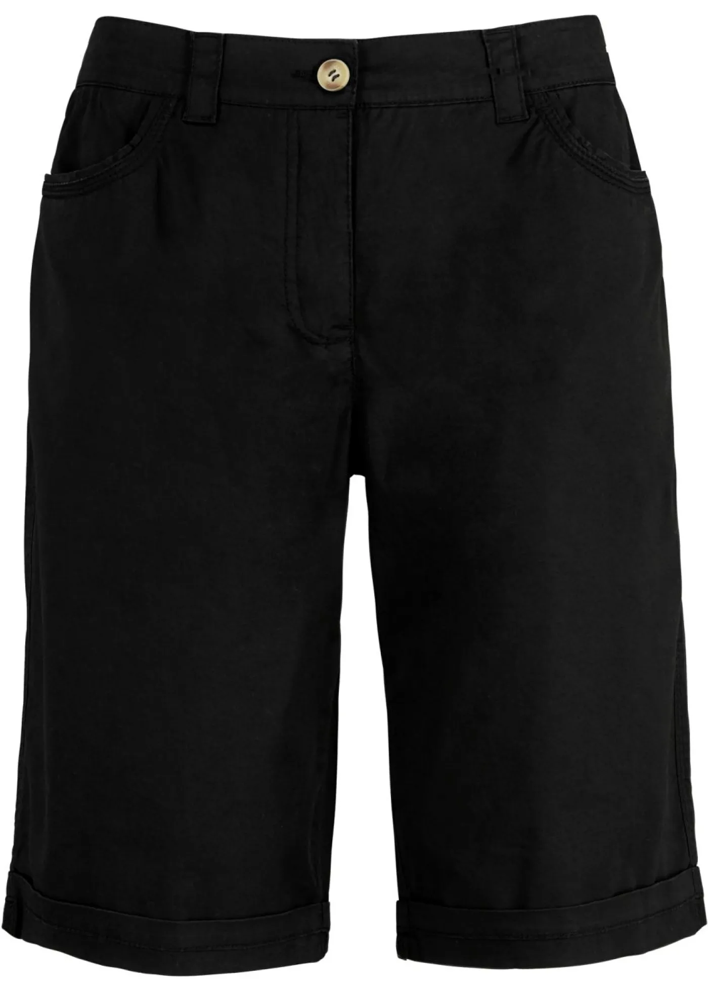 bonprix bonprix Bermudas de algodón con cinturilla cómoda Negro Hot