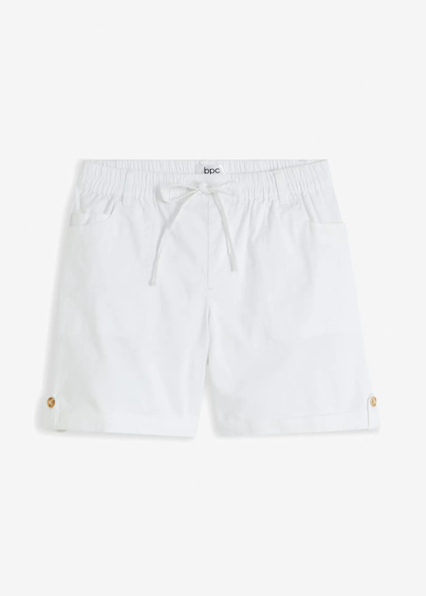 bonprix bonprix Bermudas de algodón con cinturilla elástica Blanco Outlet