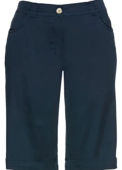 bonprix bonprix Bermudas de algodón con cinturilla cómoda Azul marino