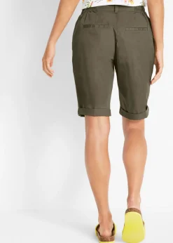 bonprix bonprix Bermudas de algodón con cinturilla cómoda Oliva Sale