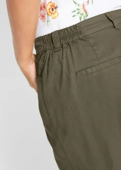 bonprix bonprix Bermudas de algodón con cinturilla cómoda Oliva Sale