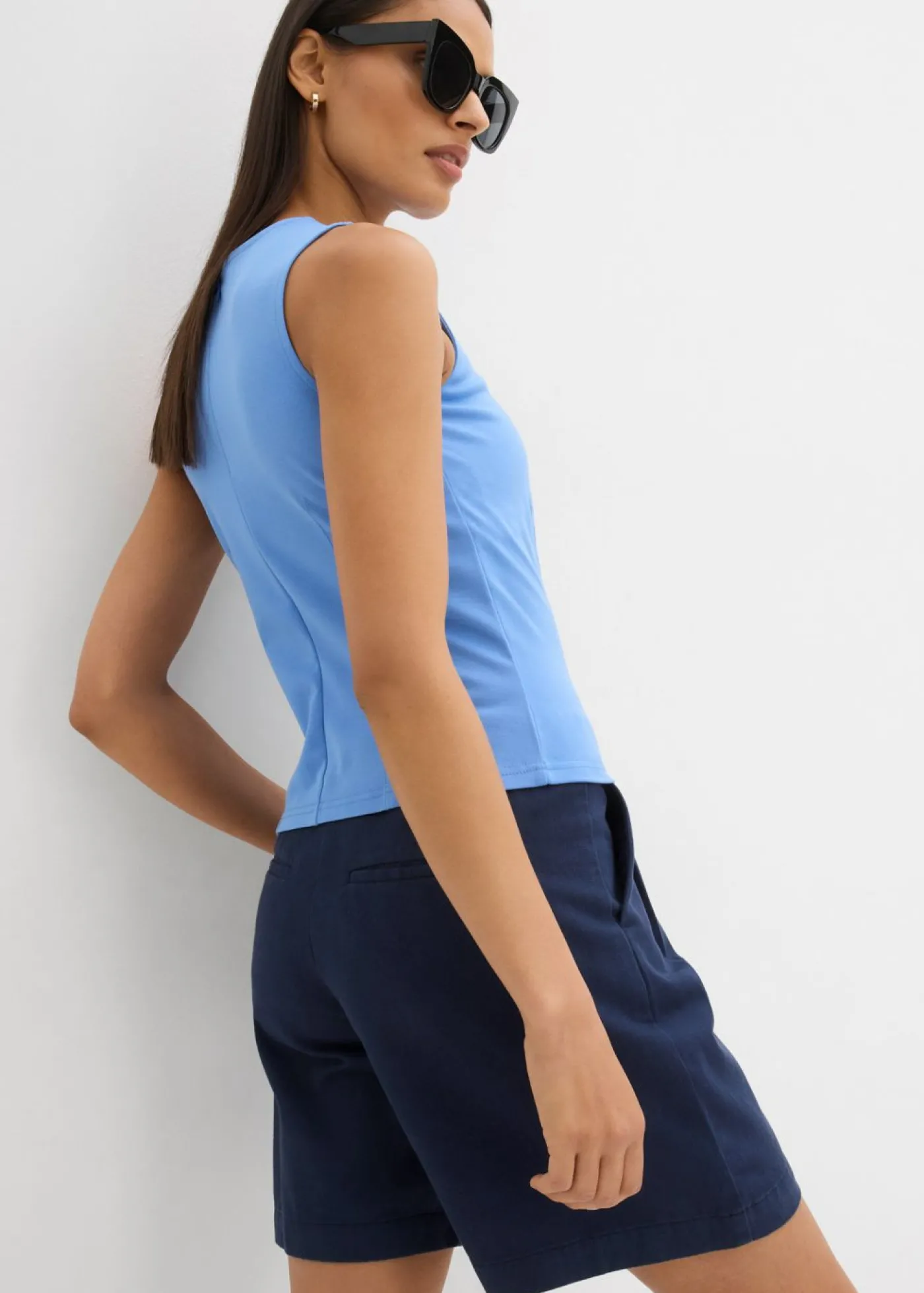bonprix bonprix Bermudas de algodón puro Azul marino