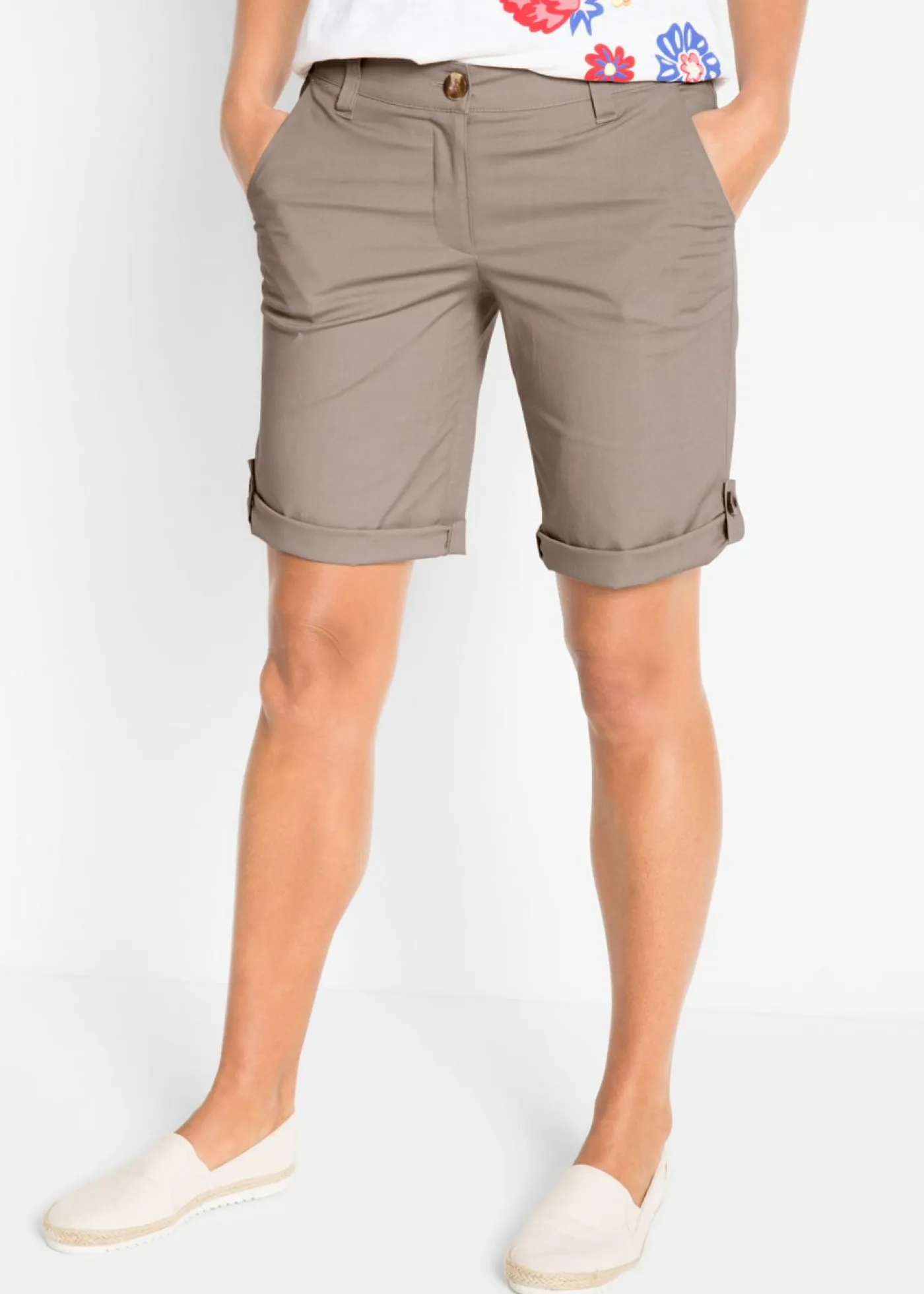 bonprix bonprix Bermudas de algodón veraniegas taupe
