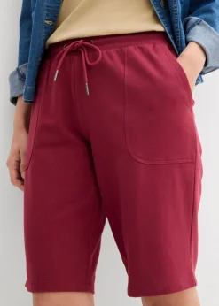 bonprix bonprix Bermudas de chándal de algodón puro Rojo azalea New