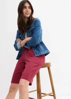 bonprix bonprix Bermudas de chándal de algodón puro Rojo azalea New