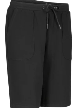 bonprix bonprix Bermudas de chándal de algodón puro Negro Outlet