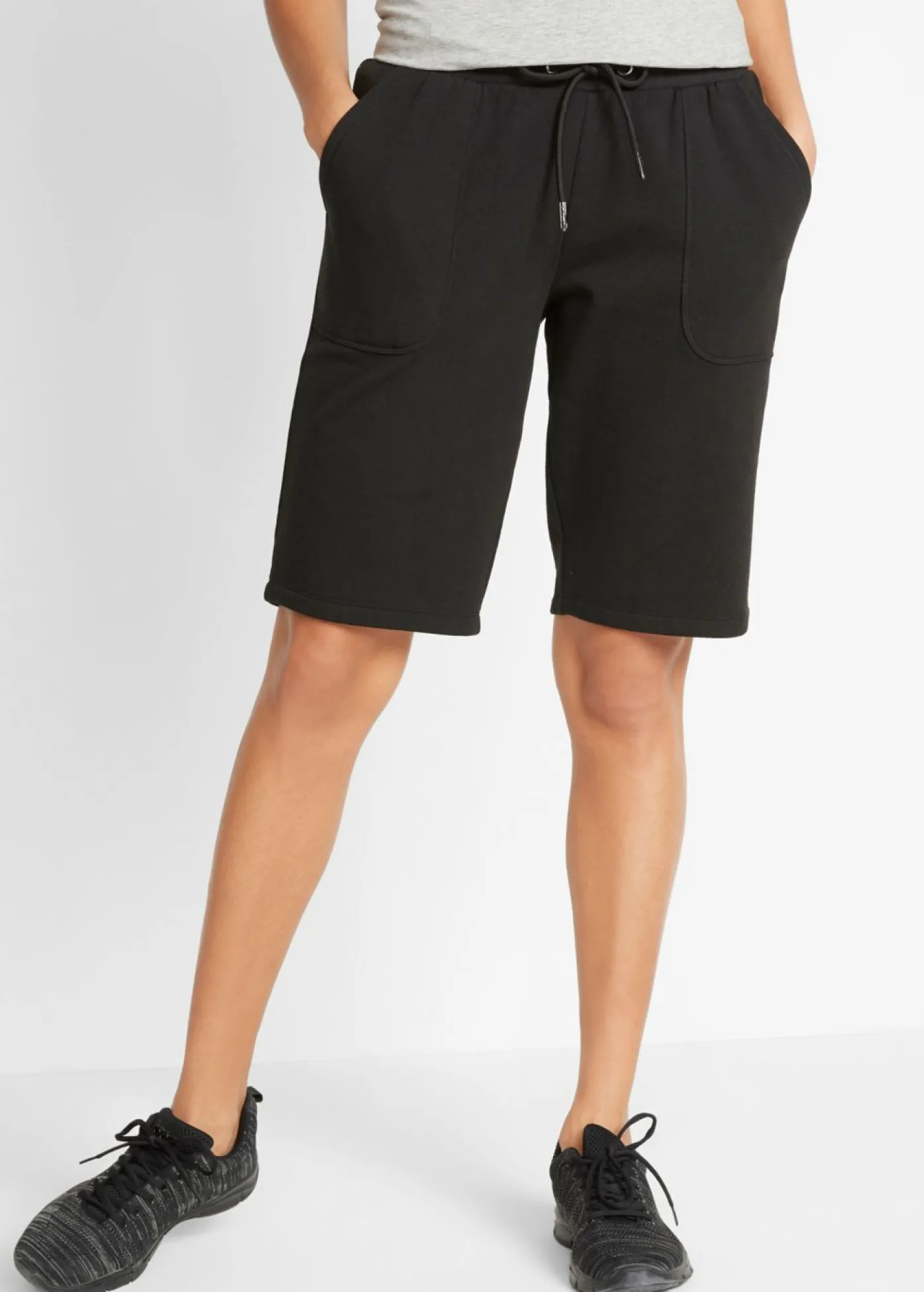 bonprix bonprix Bermudas de chándal de algodón puro Negro Outlet
