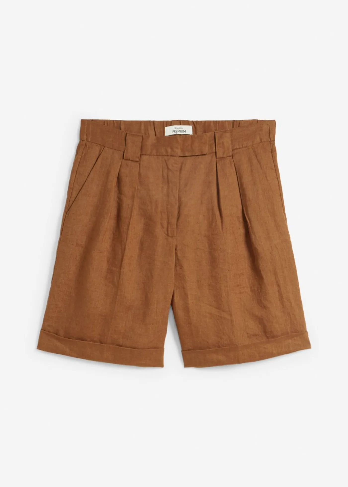 bonprix bonprix Bermudas de lino puro Marrón coñac Discount