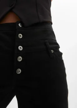 bonprix bonprix Bermudas de mezcla de algodón elástico Negro Discount