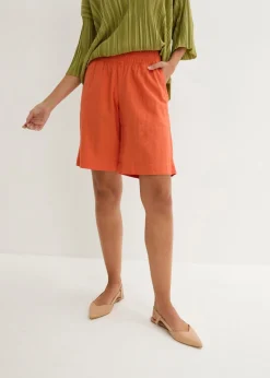 bonprix bonprix Bermudas de mezcla de lino y viscosa Naranja cobrizo New