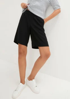 bonprix bonprix Bermudas de mezcla de lino y viscosa Negro Sale