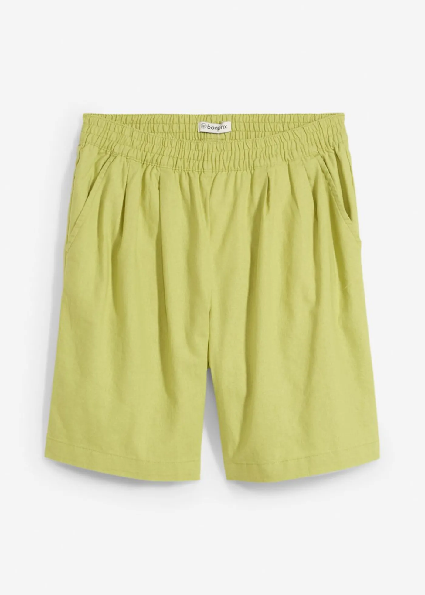 bonprix bonprix Bermudas de mezcla de lino y algodón pistacho mate