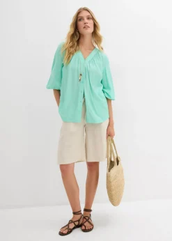 bonprix bonprix Bermudas de mezcla de viscosa fluida Crudo Hot