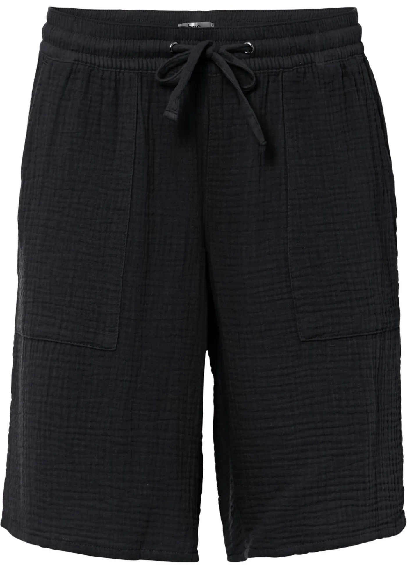 bonprix bonprix Bermudas de muselina sin cierre Negro Outlet
