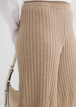 bonprix bonprix Bermudas de punto de mezcla de viscosa con talle alto beige-kaki New