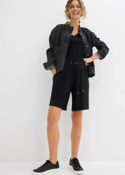 bonprix bonprix Bermudas de punto de viscosa fluida Negro Best