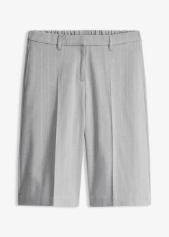 bonprix bonprix Bermudas de raya diplomática con pinzas gris-beige con rayas Clearance