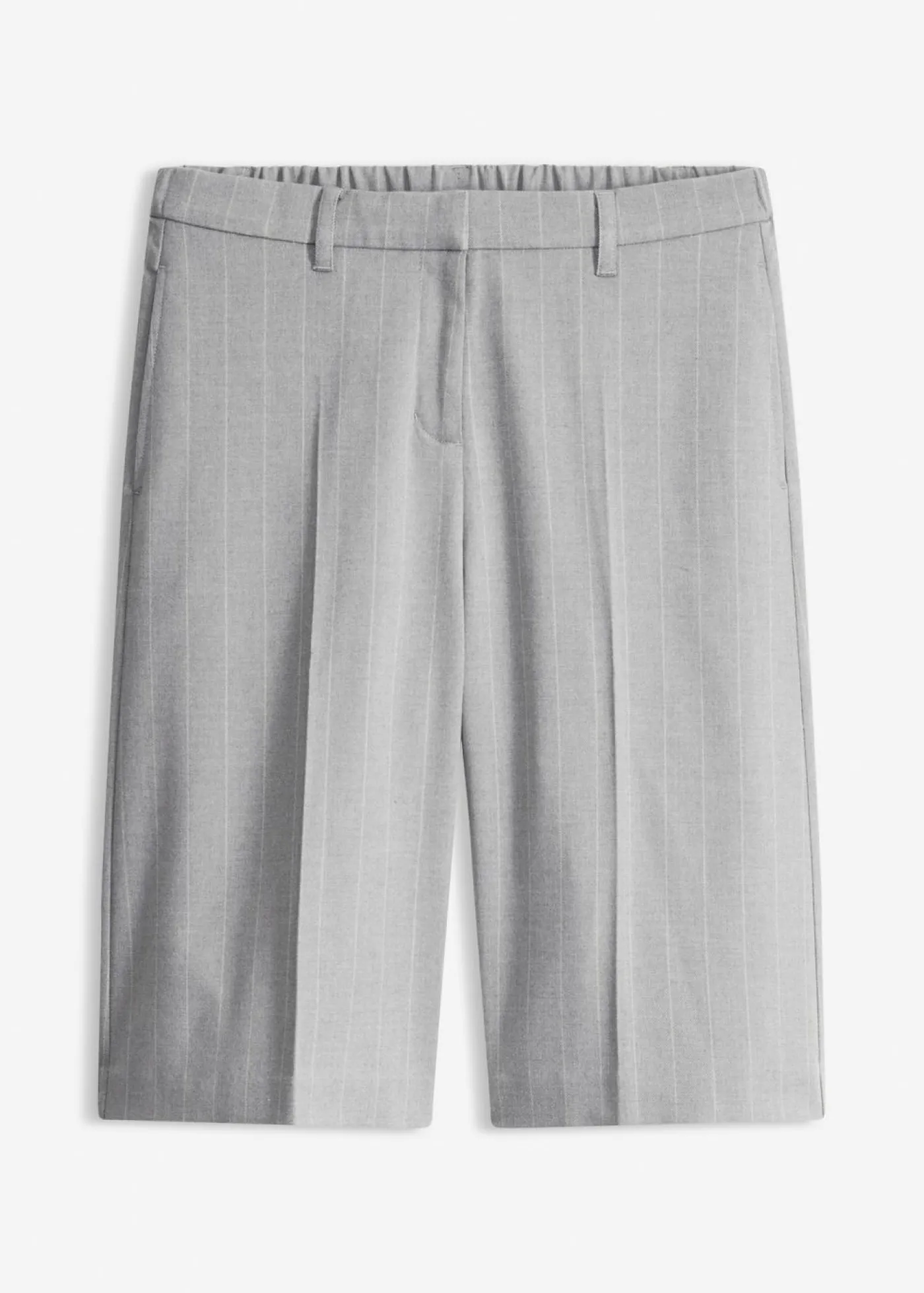 bonprix bonprix Bermudas de raya diplomática con pinzas gris-beige con rayas Clearance