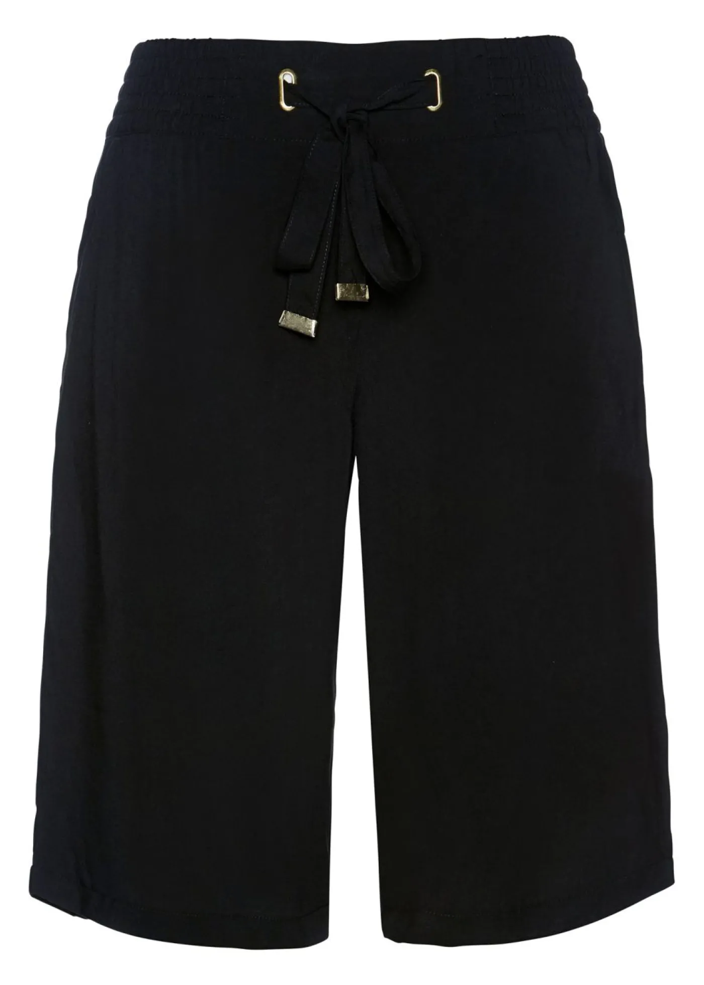 bonprix bonprix Bermudas de viscosa con cinturón Negro Clearance