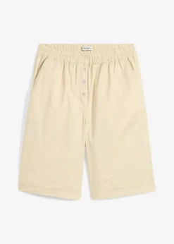 bonprix bonprix Bermudas papertouch de mezcla de algodón Arena claro Outlet