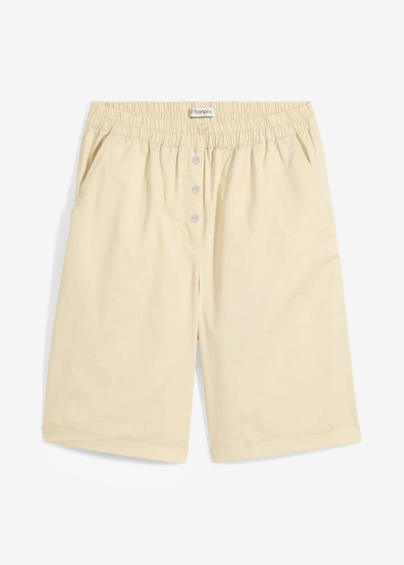 bonprix bonprix Bermudas papertouch de mezcla de algodón Arena claro Outlet