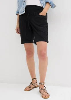 bonprix bonprix Bermudas premamá 2 en 1 convertibles en pantalón corto Negro Sale