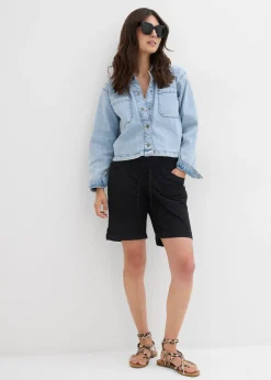 bonprix bonprix Bermudas premamá 2 en 1 convertibles en pantalón corto Negro Sale