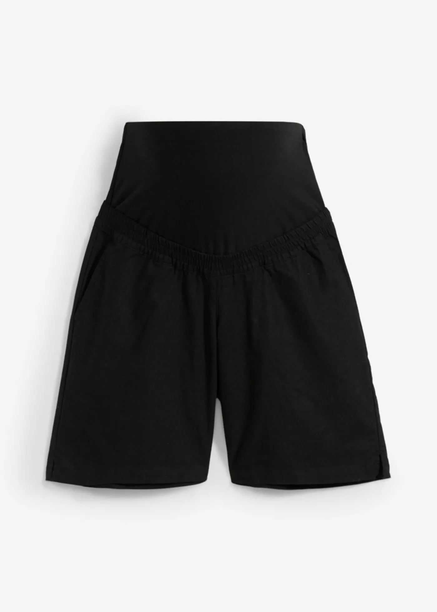 bonprix bonprix Bermudas premamá 2 en 1 de lino y algodón con banda abdominal Negro Clearance