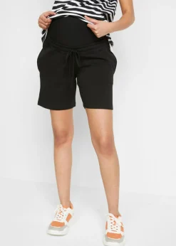 bonprix bonprix Bermudas premamá de tejido de sudadera (2 unidades) Negro-gris jaspeado Outlet