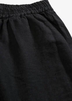 bonprix bonprix Bermudas sin cierre de mezcla de lino vaporoso Negro