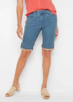bonprix bonprix Bermudas vaqueras con dobladillo de color Denim claro Discount