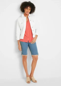 bonprix bonprix Bermudas vaqueras con dobladillo de color Denim claro Discount